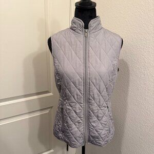 Relativity Full Zip Silver Puffer Vest Sz S Fall Winter